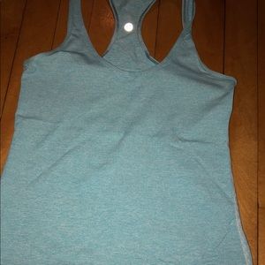Lululemon cool racer back heathered blue.